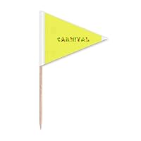 Carnival Brazilian Font Hot Toothpick Triangle Cupcake Toppers Flag