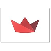 Red Paper Boat Fridge Magnet