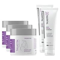 TriLASTIN Maternity 1st Trimester Bundle, 3 Month Supply with (3) Maternity Stretch Mark Prevention Cream, (2) Hydro-Thermal Accelerator, Minimize Appearance of Stretch Marks, Paraben-Free