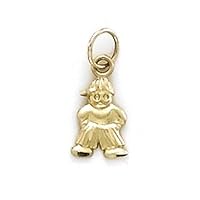 14k Yellow Gold Small Boy Charm Pendant Necklace Jewelry Gifts for Women