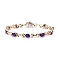 Amethyst Oval 6x4mm Infinity Bracelet | Sterling Silver 925 With Rhodium Plated | Bracelet For Woman and Girls | It is Always Nice to Have a Bracelet for Any Occasion