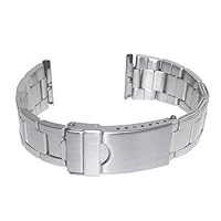 Steel Bracelet Silver Watch Strap 0.8 inches (20 mm), Silver, 20mm