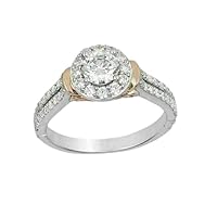 14k White Gold Plated Diamond Ring 2Ct 925 Silver & Lab Created Round Cut Engagement Ring For Women & Girl Band