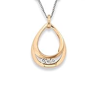 0.08 CT Round Created Diamond Teardrop Three Stone Pendant Necklace 14k Yellow Gold Over