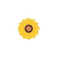 Sunflower Drink Coaster Cute Coaster for Drinks, Flower Soft Rubber Coaster Non-Slip Heat Resistant Coasters for Tabletop Protection, Reusable Sunflower Trivet Cup Mat Home Decor Mat Yellow L