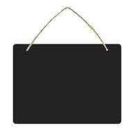 Wooden Double Sided Hanging Chalkboard Signs,Memo Message Sign, Vintage Erasable Message Board Sign with Hanging String for Wedding Kitchen Home Party Decoration (Black)