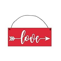 Love Arrow Cursive Script Handmade Wood Sign | Local Legends Designs | Valentine's Day Decor | 9.75 x 4 INCHES