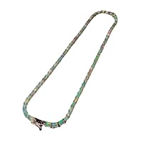 925 Sterling Silver Natural Ethiopian Fire Opal Tennis Necklace Fo Men/Women Handmade Jewelry