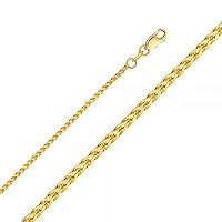 14K Gold 1.7mm Hollow Square Franco Chain - Length: 16