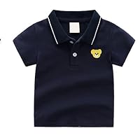 Fashion Polo T-Shirt for Boys Cartoon Pattern 2-6 Years Summer Kids Tops Baby Polo Kids Shirts, (as1, Age, 2_Years, Dark Blue)