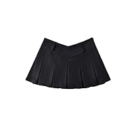 High Waist Women's A-Line Skirts Sexy gray9 Mini Skirt Female Korean Streetwear Vintage Pleated Skirt for Girls L Black