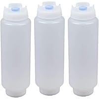 FIFO Squeeze Bottle Refillable 16 oz Blue Tip (Blue) 3 pack
