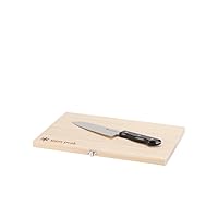 Snow Peak Chopping Board Set - Birch Wood Cutting Board & Stainless Steel Chef Knife - Kitchen Cookware Set for Outdoor Cooking - Essential Gear for Hiking, Backpacking & Camping - L