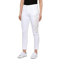 Democracy Women's Ab Solution High Rise Jean, Optic White Floral, 10