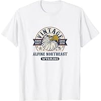 Wyoming Alpine Northeast WY Vintage Premium, Vintage Retro State Tshirt White