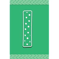 I: Personalized Monogram Initial Letter I Gratitude Journal, Green With White Polka Dot Notebook, Daily Positive Mood & Thought Reflections Notebook For Women, Girls