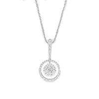 1 CT Round Cut Created Diamond Halo Wedding Gift Pendant 14k White Gold Over