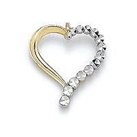 14ct Two Tone Gold Journey Love Heart Pendant Necklace Jewelry for Women