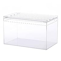 Magnetic Acrylic Enclosure, 10x6x6 Inch Tall Long Case Reptile Habitat Terrarium cage for Terrestrial Arboreal Tarantula Scorpion Sling Isopods Lizards Invertebrates Insect Mantis