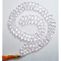 Crafty Soul Design Sphatik Mala/Diamond Cut Clear Sphatik Mala for Puja & Original (108+1) Beads Size: 7 MM, Metal, Sphatik Mala (Astrological Purposes)