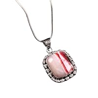 Handmade 925 Sterling Silver Natural multi color agate Gemstone Pendant Gift Jewelry