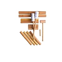 Bamboo Wood Massage Tools, Set Of 14 Bamboo Rollers And Sticks, Body Relaxation Therapy Kit
