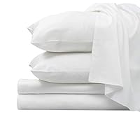 Pizuna 1000 Thread Count Sheet Set, 100% Long Staple Pure Cotton White Full Sheets, Luxurious Smooth Sateen Weave Breathable Sheets fit Upto 15 inch Deep Pockets (White Full 100% Cotton Sheet Set)