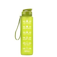 Water Bottle 1 Limit Time Marking Drug Filter Free for Fitness Gym Outdoor Sports(绿色,1000ml)