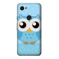 R3029 Cute Blue Owl Case Cover for Google Pixel 3a