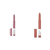 MAYBELLINE Super Stay Ink Crayon Lipstick Makeup Bundle, Precision Tip Matte Lip Crayon with Built-in Sharpener, Longwear Up To 8Hrs, Seek Adventure Warm Pink and Reach High Rosey Mauve, 1 Count Each