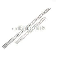 Office Woodworker Silver Tone 30cm 50cm Measuring Straight Ruler 2 in 1