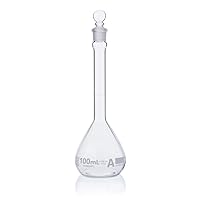 Volumetric Flask, Globe Glass, 100mL, Class A, to Contain (TC), 3.3 Borosilicate Glass, ASTM E288, 6/Box