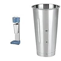 Bundle of Waring Commercial WDM20 Light-Duty Single Spindle Drink Mixer, One Size, Multi + Waring Commercial Stainless Steel Malt Milkshake Mixing Cup, 28 Ounces,Silver