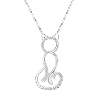 Round Cut Created Diamond 925 Sterling Silver 14K White Gold Finish Pendant Necklace for Women's & Girl's