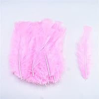 Zamihalaa 100pcs Flat Fluffy Turkey/Chicken Feather 10-18cm DIY Feathers for Needlework Decor Plume Jewelry Making Accessories