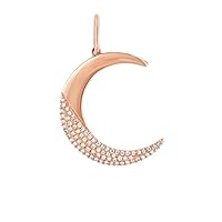 Beautiful Moon Diamond 925 Sterling Silver Charm Pendant,Designer Moon Silver Diamond Charm Pendant,Handmade Pendant Jewelry,Gift