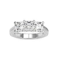 Kiara Gems 3 TCW Asscher Infinity Accent Engagement Ring Wedding Ring Eternity Band Vintage Solitaire Silver Jewelry Halo-Setting Anniversary Praise Vintage Ring Gift