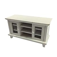 Melody Jane Dollhouse Modern White Cabinet TV Stand Miniature Living Room Furniture 1:12