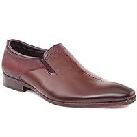 Handmade Men's Oxford Shoes in Red Leather