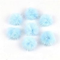 10pc 25mm Pom Pom Balls Faux Fur Pompoms for Ring Keychain Shoes Hats Fluffy Pom Pom DIY Crafts Accessories ( Color : Light Blue )