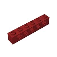Gobricks GDS-626 TECHNICIAL Brick 1X6 4 9-1x6 5-Hole Brick Compatible with Lego 3894 All Major Brick Brands Toys Building Blocks Technical Parts Assembles DIY (154 Dark Red(014),10 PCS)