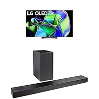 LG C3 Series 55-Inch Class OLED evo Smart TV OLED55C3PUA, 2023 S75Q 3.1.2ch Sound bar with Dolby Atmos DTS:X, High-Res Audio, Synergy TV, Meridian, HDMI eARC, 4K Pass Thru with Dolby Vision Black