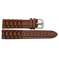 20MM Brown Silicone Jelly Rubber Sport Watch Band FITS Fossil