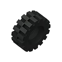 Gobricks GDS-1071 Tire 15mm D. x 6mm Offset Tread Small Compatible with Lego 3641 All Major Brick Brands Toys Building Blocks Technical Parts Assembles DIY (26 Black(080),30PCS)