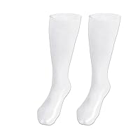 Moisturizing Silicone Socks Knee High for Women Anti Slip Moisturizing Spa Socks Soft Gel Socks Aloe Socks for Repairing Dry Feet Cracked Heel (1 Pair, White)