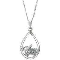 Toucan of Scotland Sterling Silver Highland Cow Necklace