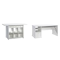 Sauder Craft Pro Series Work Table/Pantry cabinets and Craft Table/Pantry cabinets Bundle, White Finish
