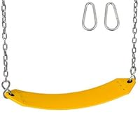 Swing Set Stuff Residential Belt Seat with Chains and Hooks and SSS Logo Sticker Playground Accessory, Yellow