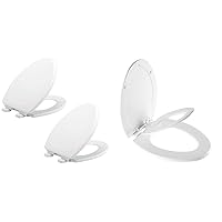 Mayfair 1843SLOW 000 Lannon Toilet Seat will Slow Close and Never Loosen, White, 2-Pack & 1888SLOW 000 NextStep2 Toilet Seat with Built-In Potty Training Seat, Slow-Close, White