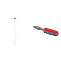 FURemover XL Heavy Duty Pet Hair Remover Broom, Multi-Surface Squeegee Rubber Broom, Extra Large 18-Inch Broom Head, Black and Orange & Duo, 2-Sided Lint Brush, Dog Multi-Brush, Red